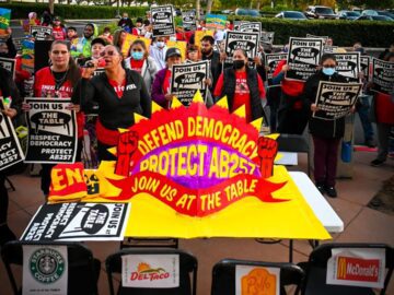 Fast-food workers vow to battle effort to overturn new California law