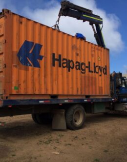 A border full of containers in Arizona