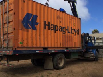 A border full of containers in Arizona