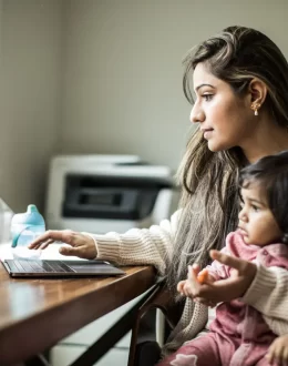 24% of mothers said they worked from home at least some of the time