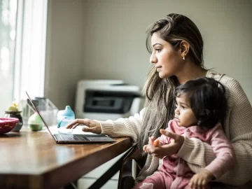 24% of mothers said they worked from home at least some of the time