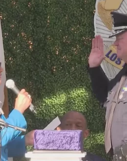 Mayor Bass swears in Jim McDonnell as next LAPD chief in public ceremony