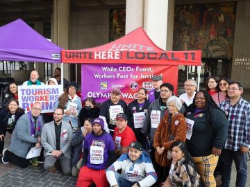 “City council members have the choice to stand with workers or stand with greedy corporations,” workers demand.