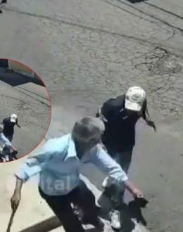 And now, Don Fer, ‘el abuelo machetes,’ defends his business from robbery with machetes.