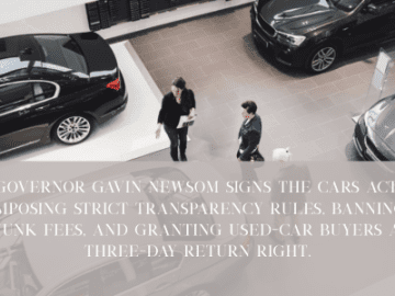 California Enacts Landmark Law to Curb Auto Dealer Scams and Protect Car Buyers