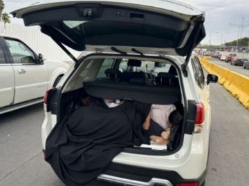 Three Chinese women accidentally hid in her trunk, attempting to enter the United States illegally.