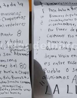 In La Cruz de Elota, Sinaloa, at least two coolers containing human remains and a narco-message for Los Chapos were found.