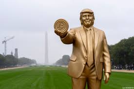 The last straw: ‘Don Colossus,’ a Golden Statue of President Trump, Waits for Its Home