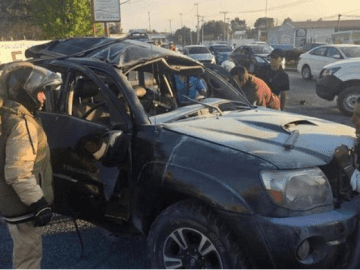 Bomb or Grenade? Shortly After Leaving AIFA, the Pickup Truck Carrying Sinaloans Francisco Beltrán “El Payín” and Humberto Exploded; Both Men Died.