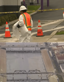East LA Oil Spill Sends Crude Oil Into LA River After Fiber-Optic Crew Hits Underground Pipeline