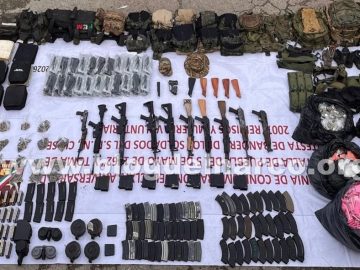 Hitmen spotted federal forces and fled a drug camp in El Rosario, Sinaloa, abandoning an arsenal and more than 180,000 doses of drugs.