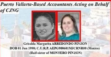 Who is Griselda Margarita Arredondo Pinzón of the CJNG? The US is offering $2 million for her capture.