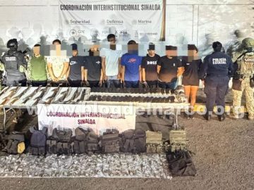 Nine hitmen, including four Colombians and a Cuban, were arrested in the Agua Verde community of El Rosario, Sinaloa.